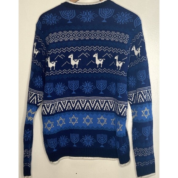 Blizzard Bay Happy Llamakkah Mens Small Ugly Sweater Llama Hanukkah Office Fun! - Picture 2 of 4